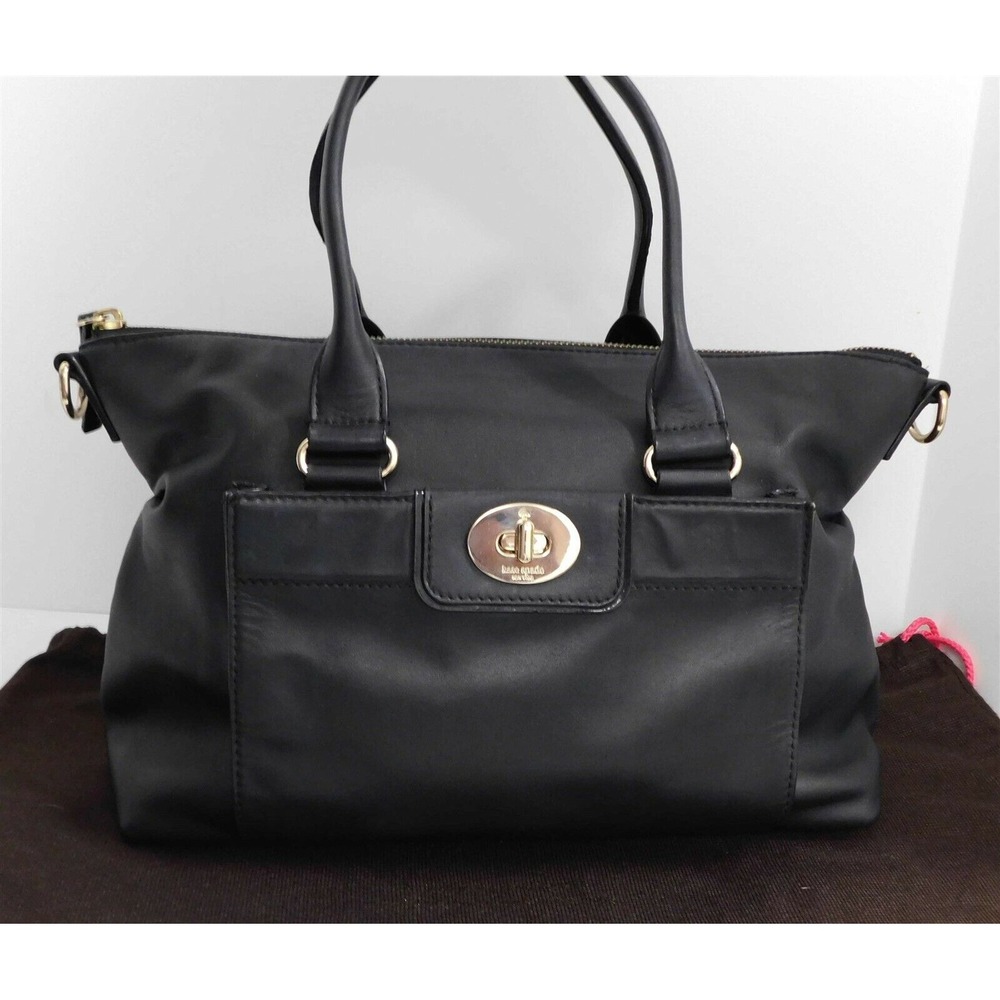Kate Spade Hampton Road "Theresa" Black Leather Medium Satchel Bag